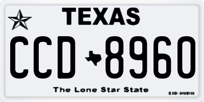 TX license plate CCD8960
