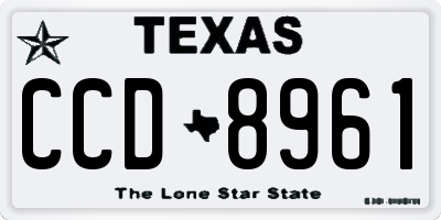TX license plate CCD8961