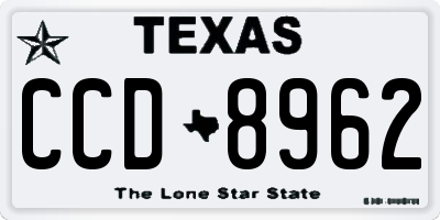 TX license plate CCD8962