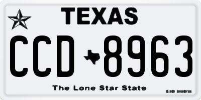 TX license plate CCD8963