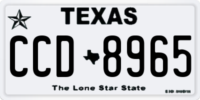 TX license plate CCD8965