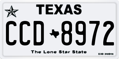 TX license plate CCD8972