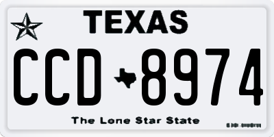 TX license plate CCD8974