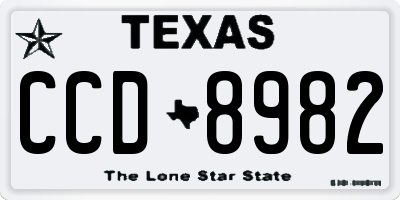 TX license plate CCD8982