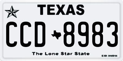 TX license plate CCD8983