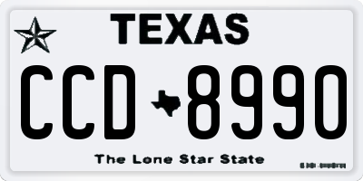 TX license plate CCD8990