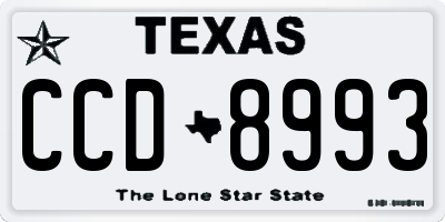 TX license plate CCD8993