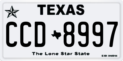 TX license plate CCD8997