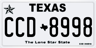 TX license plate CCD8998