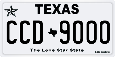 TX license plate CCD9000