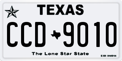 TX license plate CCD9010