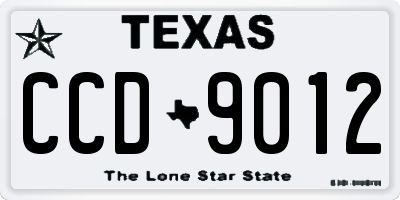 TX license plate CCD9012