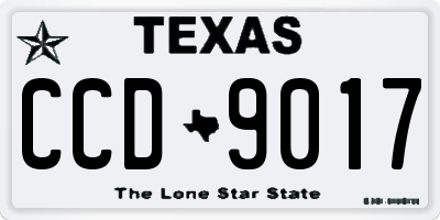 TX license plate CCD9017
