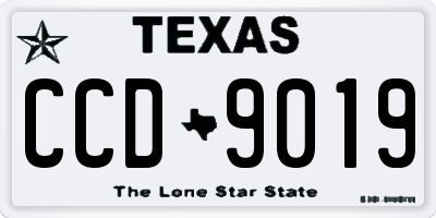 TX license plate CCD9019