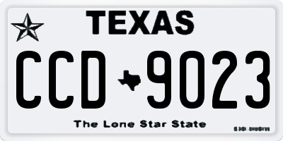 TX license plate CCD9023