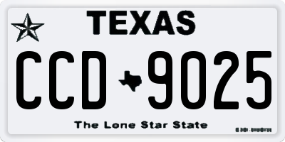 TX license plate CCD9025