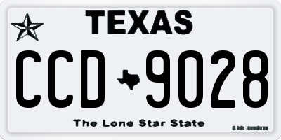 TX license plate CCD9028