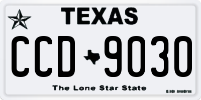 TX license plate CCD9030