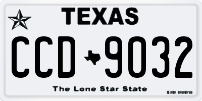 TX license plate CCD9032