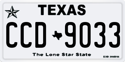 TX license plate CCD9033