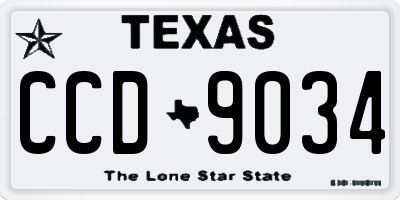 TX license plate CCD9034