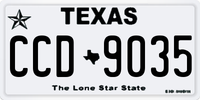 TX license plate CCD9035