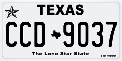TX license plate CCD9037
