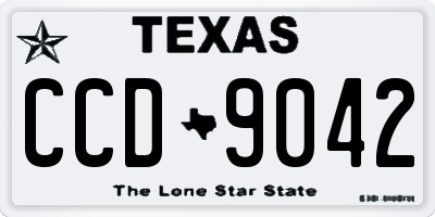 TX license plate CCD9042
