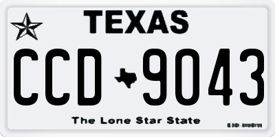 TX license plate CCD9043