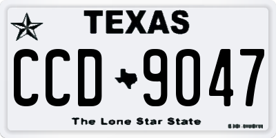 TX license plate CCD9047