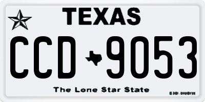 TX license plate CCD9053