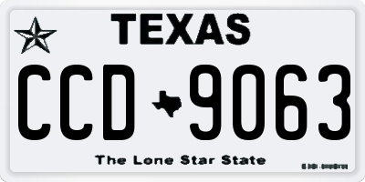 TX license plate CCD9063
