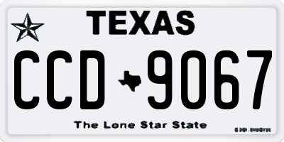 TX license plate CCD9067