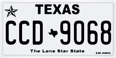 TX license plate CCD9068