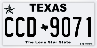 TX license plate CCD9071
