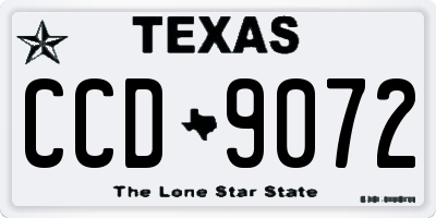 TX license plate CCD9072