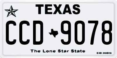 TX license plate CCD9078