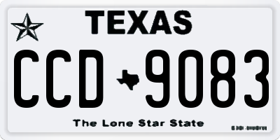 TX license plate CCD9083