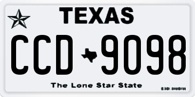 TX license plate CCD9098