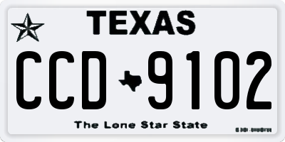 TX license plate CCD9102