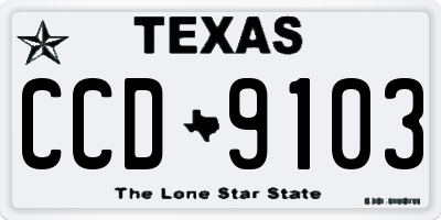 TX license plate CCD9103