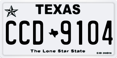 TX license plate CCD9104