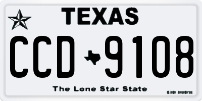 TX license plate CCD9108