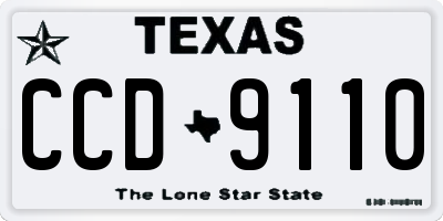 TX license plate CCD9110