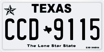 TX license plate CCD9115