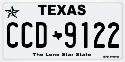 TX license plate CCD9122