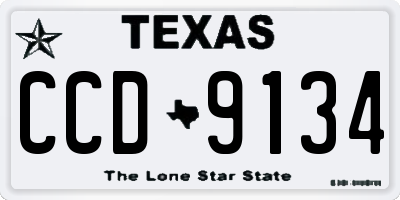 TX license plate CCD9134