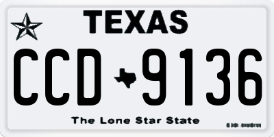 TX license plate CCD9136