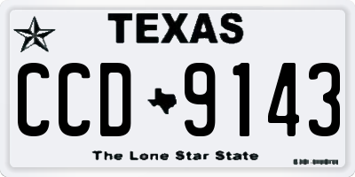 TX license plate CCD9143