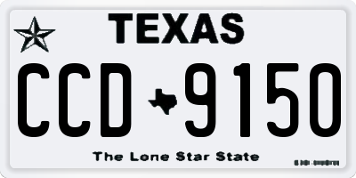 TX license plate CCD9150